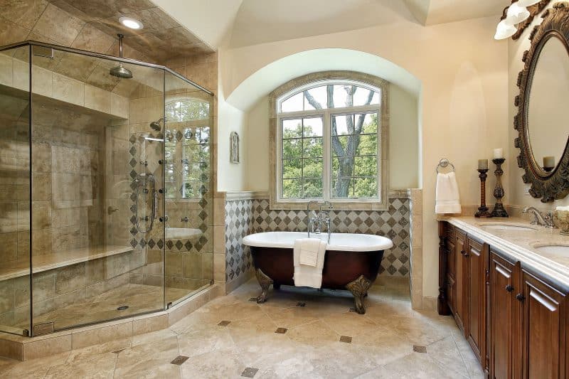 Master Bath With Large Glass Shower