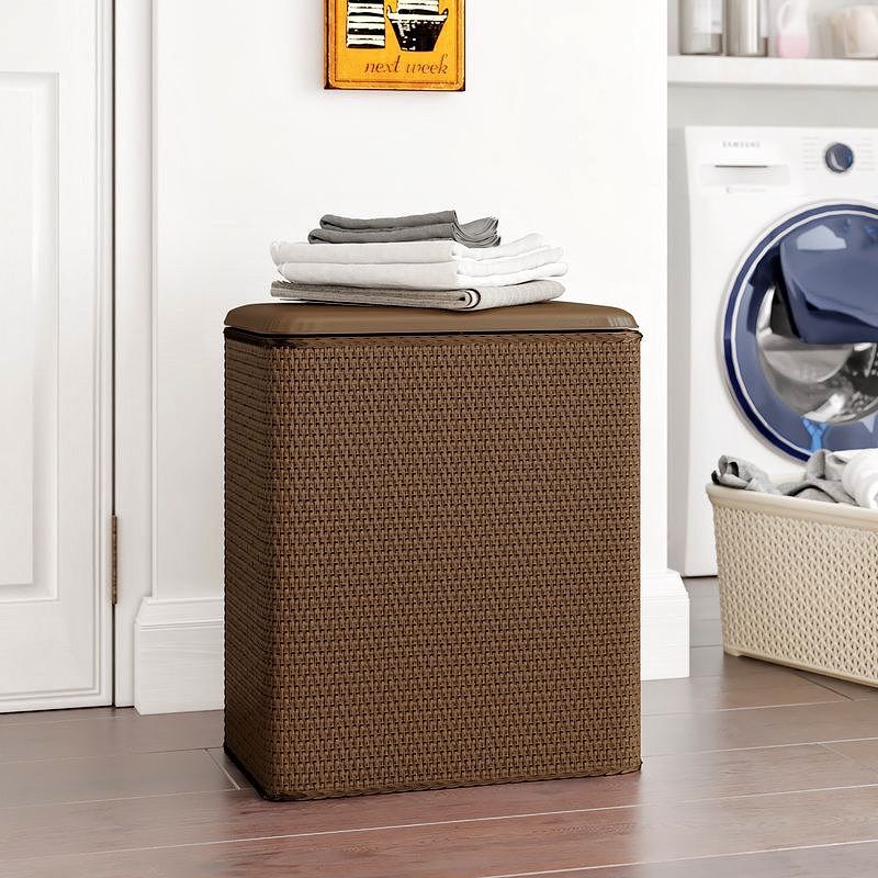 Best Laundry Hamper Ideas-Upright Wicker Laundry Hamper by Andover Mills