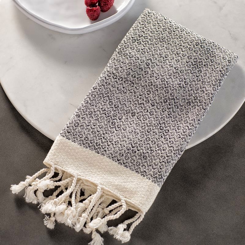 Best Kitchen Towel Ideas-Diamond Weave Tasseled Hand Towel by Mistana