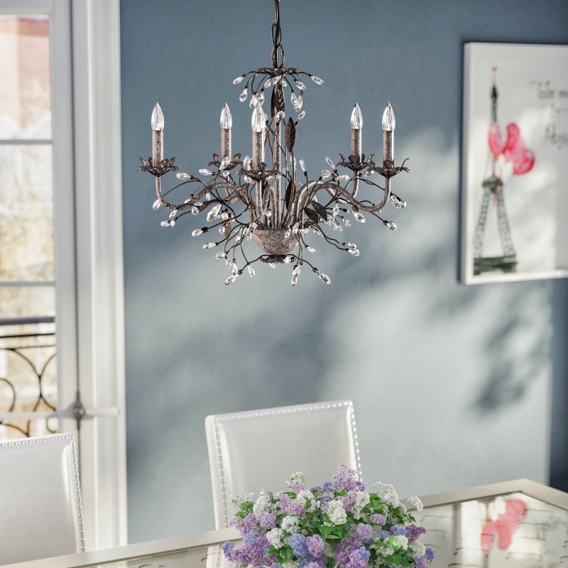 Best Dining Room Chandelier Ideas-Hesse 5 Light Candle-Style Chandelier by House of Hampton