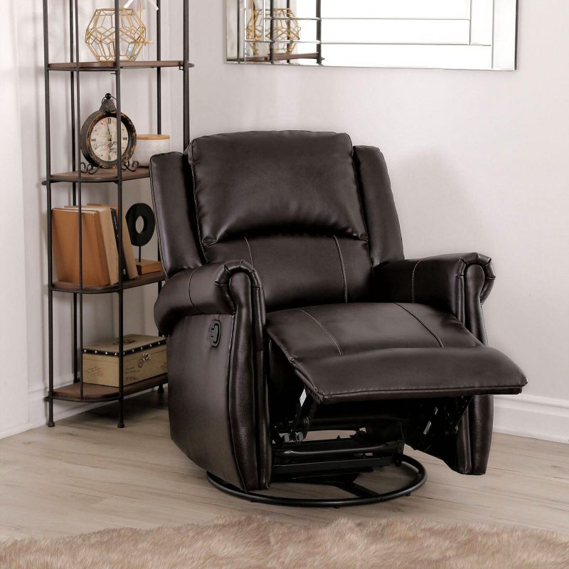 Best Leather Recliner Ideas-Swivel Reclining Glider by Darby Home Co